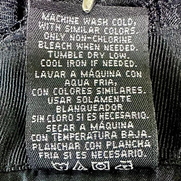 APOSTROPHE‎ Black Floral Lace Midi Skirt Flowy Women's 12 Petite Gothic Romantic - Picture 8 of 8